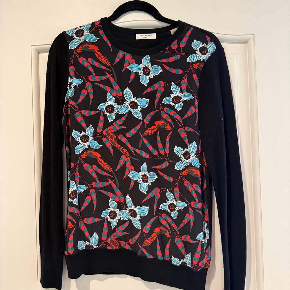Equipment Femme black long-sleeve sweater